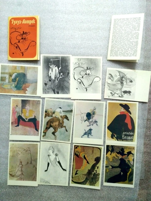 1969 Toulouse-Lautrec full set of 12 Old soviet russian postcards