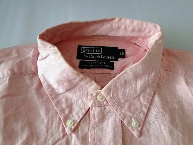 Ralph Lauren Yarmouth Herren Hemd Langarm Rosa Unifarben Gr. 16 / L