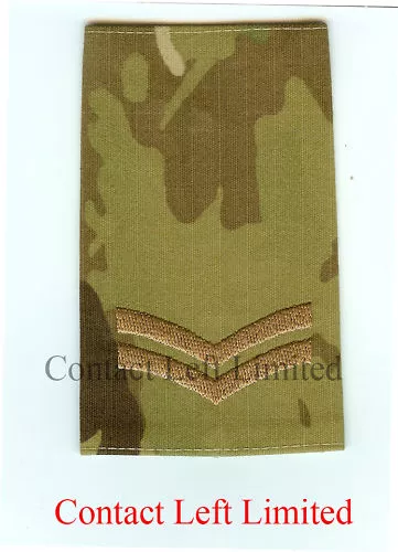 Pair of Official Crye Multicam MTP Corporal RANK SLIDES