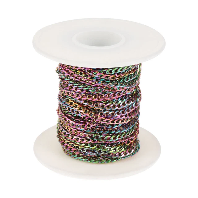 Colorful Chain Stainless Steel Man Bulk Necklaces Jewelry Link Cable