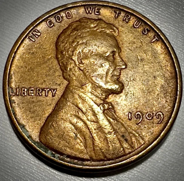1909 VDB Lincoln Cent Wheat Penny High Grade Strong Detail VDB Very Noticeable