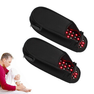 2 piezas 132 LEDs Almohadilla de terapia de luz infrarroja roja para masajeador de calefacción de pies