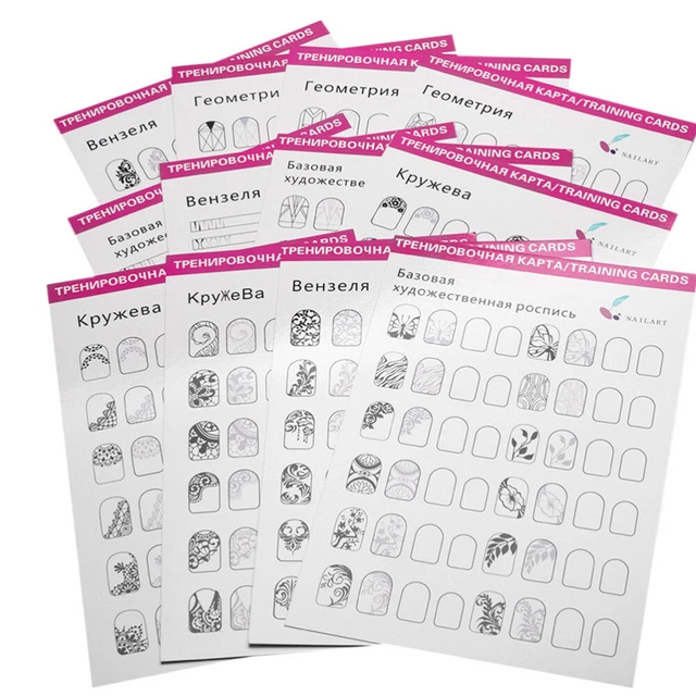 12 feuilles Nail Peinture Livre Nail Art Pratique Outil Ongle Art