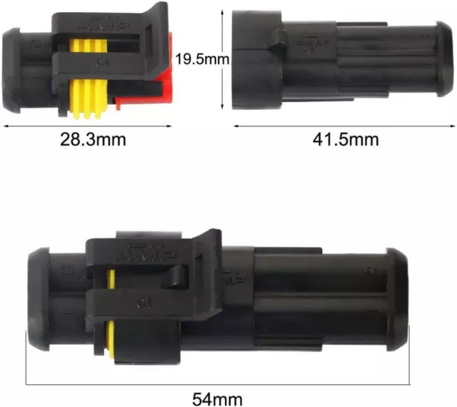 GTIWUNG 10 Tlg 2 Polig Stecker Steckverbinder Wasserdicht, Steckdose Set Für KFZ 3