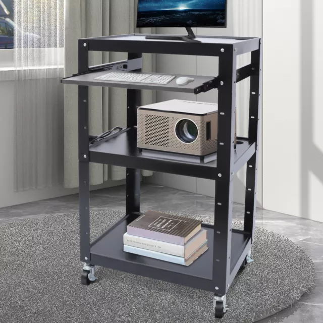 AV Cart Cold-rolled Steel Rolling Standing Desk Home Office Desk with Wheels