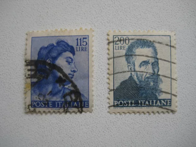 Italien 1961  gestempelt  115 + 200 Lire   Michelangelo