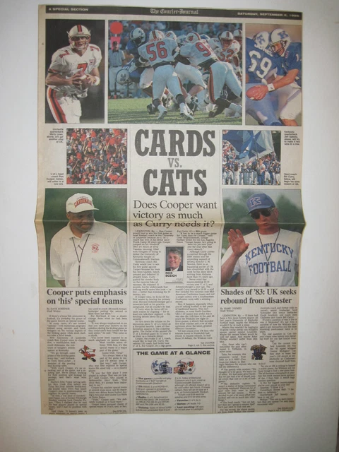 Louisville Courier Journal 1995 Kentucky Wildcats/ UL Cardinals Football Rivalry