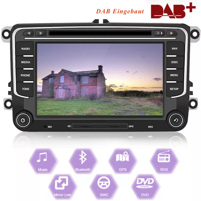 7" Autoradio GPS NAVI DVD DAB+ Bluetooth für VW Passat Polo Golf 5/6 T5 Tiguan