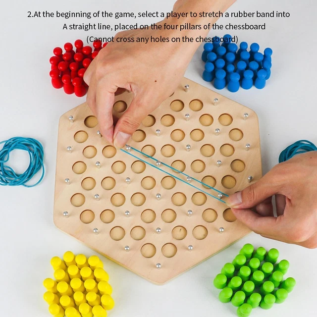 Jeu d'échecs Triangulaire avec élastique, Jeu d'échecs Triangulaire en chaîne,Jeu de société stratégique | Jeux de Puzzle multijoueurs, Jeu Familial de Capture de Territoire pour et Adultes