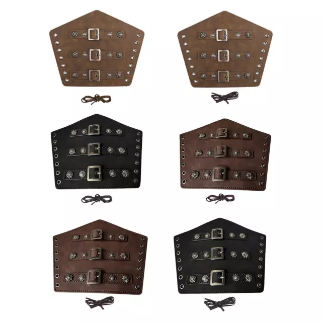 Protezioni per braccia in pelle PU Bracciali medievali per festival di