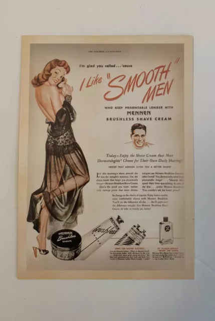 Mennen Advertising 5.5” X 3.75” Postcard Vintage Shave Cream Collectible Print