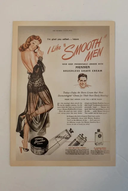 Mennen Advertising 5.5” X 3.75” Postcard Vintage Shave Cream Collectible Print