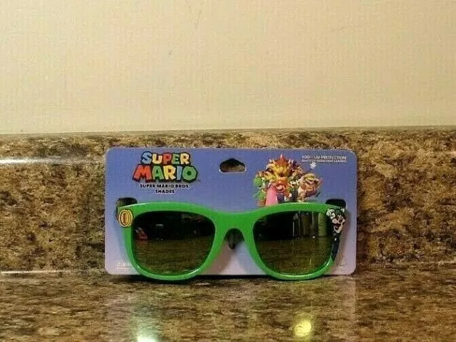Nintendo Super Mario: Luigi Child Sunglasses Green Frame Shades UV NEW