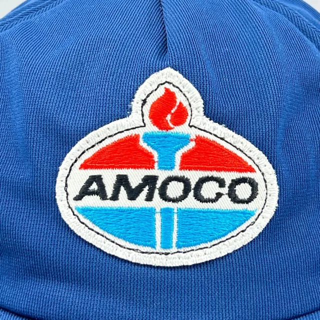 VTG Advertising Snapback Cap Amoco Gas Oil Hat Patch Blue Union Made USA Unitog 2