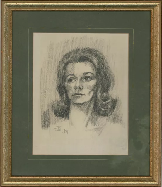 Terry Shelbourne (1930-2020) - 1971 Graphitzeichnung, Die Schöne Frau