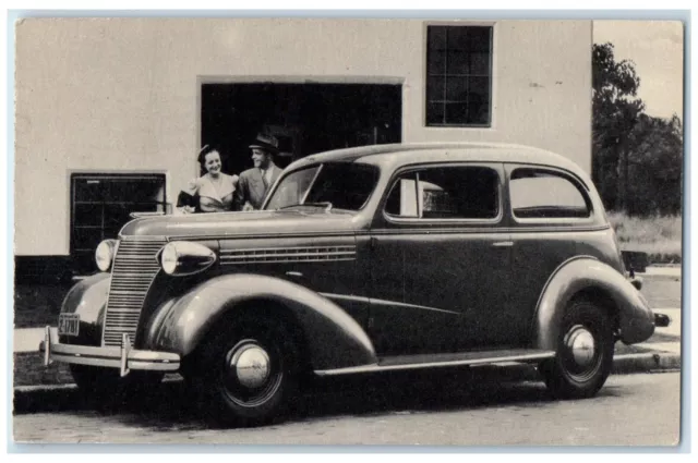 1938 Chevrolet Two Door Sedan Car Reiland Pontiac Dealership Vintage Postcard 2