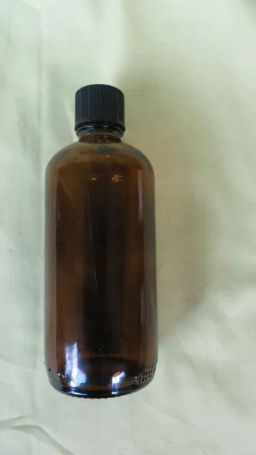 1 x 100ml Apotheker Flasche Glas mit Deckel schwarzer Schraubverschluss