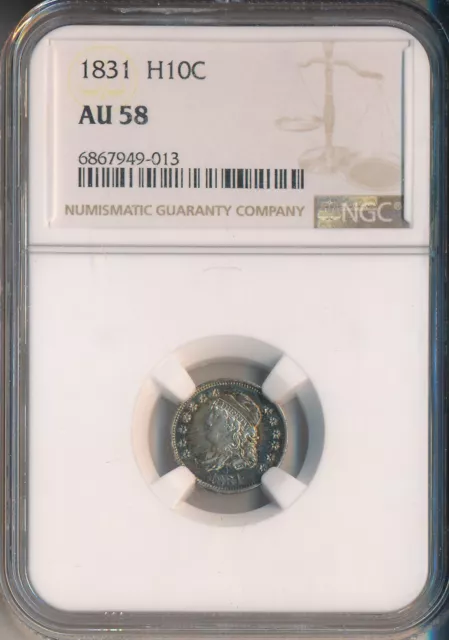 1831 Capped Bust Silver Half Dime **Ngc Certified Au 58** Free Shipping!!