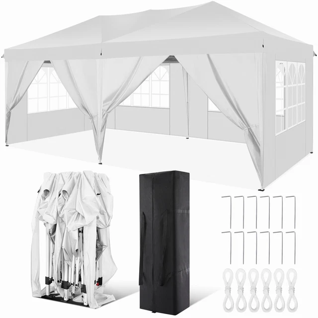 Pavillon 3x3/3x6 m wasserdichter Faltpavillon Sonnenschutz mit/ohne Seitenwänden