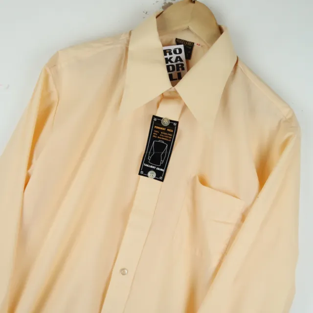 Camicia da uomo vintage anni '70 colletto pugnale discoteca taglia xl (m521)