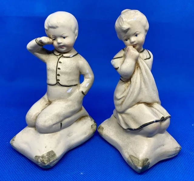 Pair of Vintage 1930's to 1940's Coventry Ware Figurine Bookends Chalkware