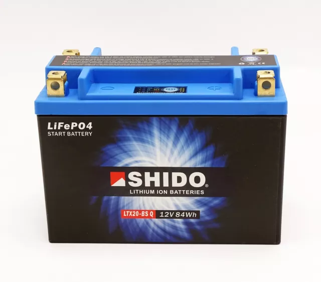 Shido LTX20 Q lithium Ions LiFePO4 Batterie 12V (YTX20-BS, YTX20HL-BS)