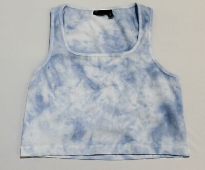 Asos Design Women's Petite Co-ord Tie-Dye Cropped Top LH2 Blue Size US:6 NWT