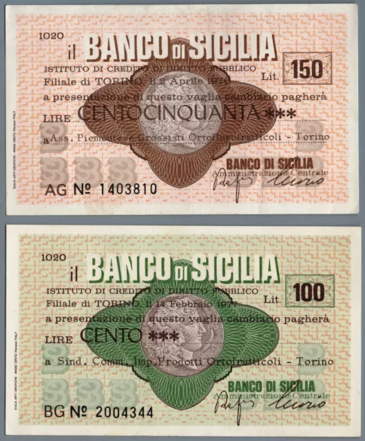 VL0123 Miniassegni: Banco di Sicilia FDS 1977