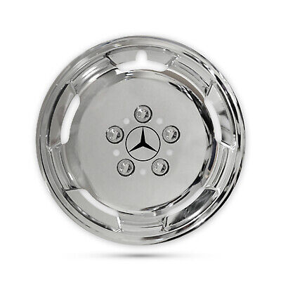 For Mercedes Benz Vans 15" 4x Chrome Deep Dish Wheel Trim Caps Covers Logo