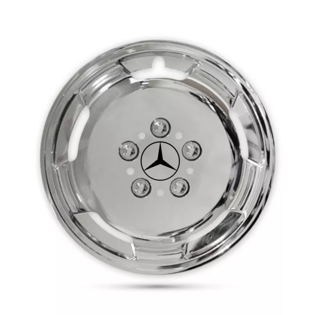 For Mercedes Benz Vans 16" 4x Chrome Deep Dish Wheel Trim Caps Covers Logo