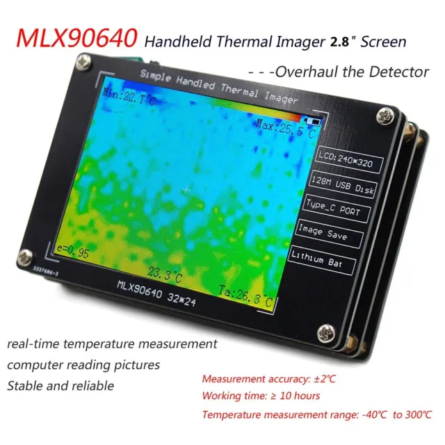 Screen-MLX90640 Simple Portable Thermal Imageur Imagerie Appareil Photo Avec 2.8