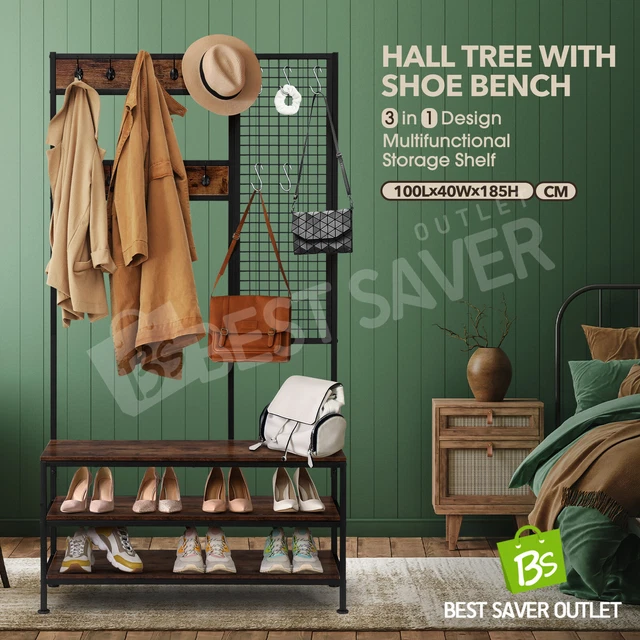 Clothes Rack Garment Closet Storage Organizer Hanging Rail Shelf Shoe Rack