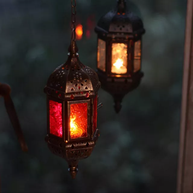 Moroccan Hanging Glass Lantern Tea Light Candle Holders Style Home Décor Wedding 2