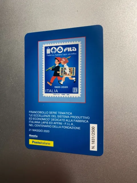 2020 Poste Tessera Filatelica Plastic Card - FILA Fabbrica Italiana Lapis Affini