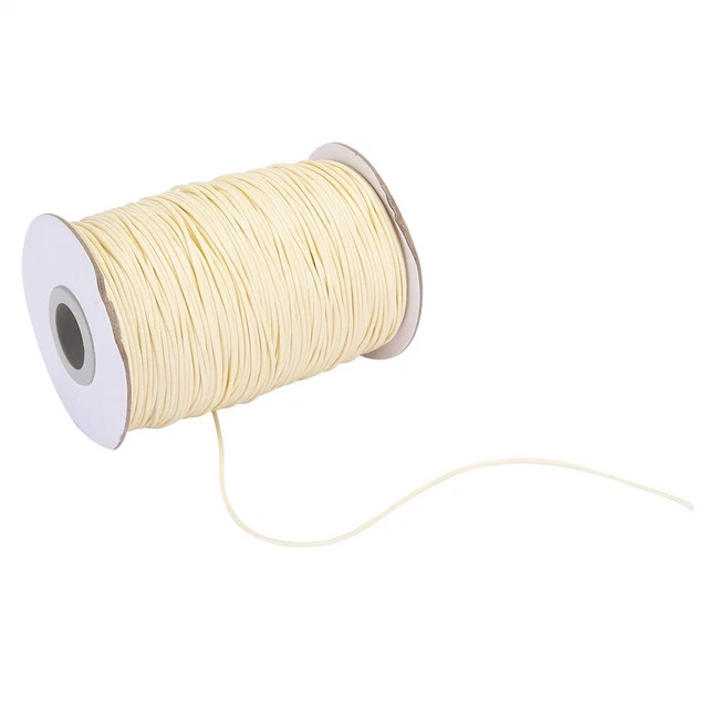 (35Beige) 160m Nailon Tejido a mano Algodón Encerado Cable Artesanal 6 Colores Hilo de Coser