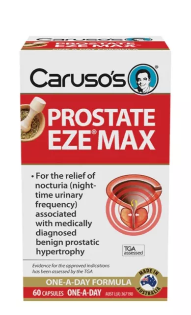 Carusos Prostate EZE MAX 60 Capsules Pygeum Nocturia Relief