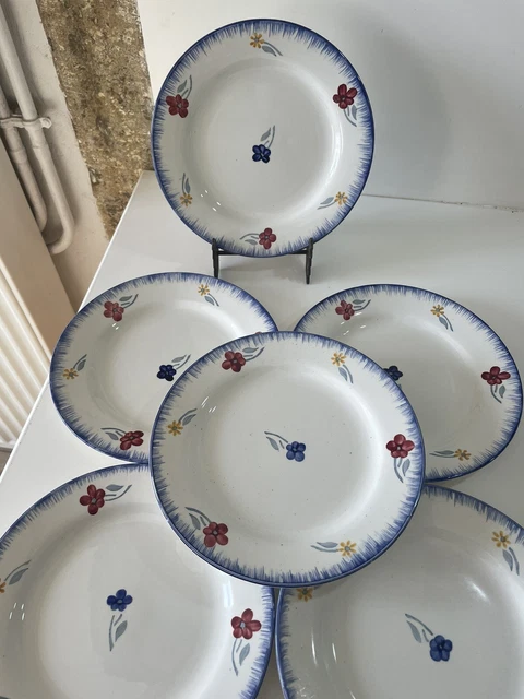 6 superbes assiettes plates  DIGOIN SARREGUEMINES Service MARY LOU vintage Déco