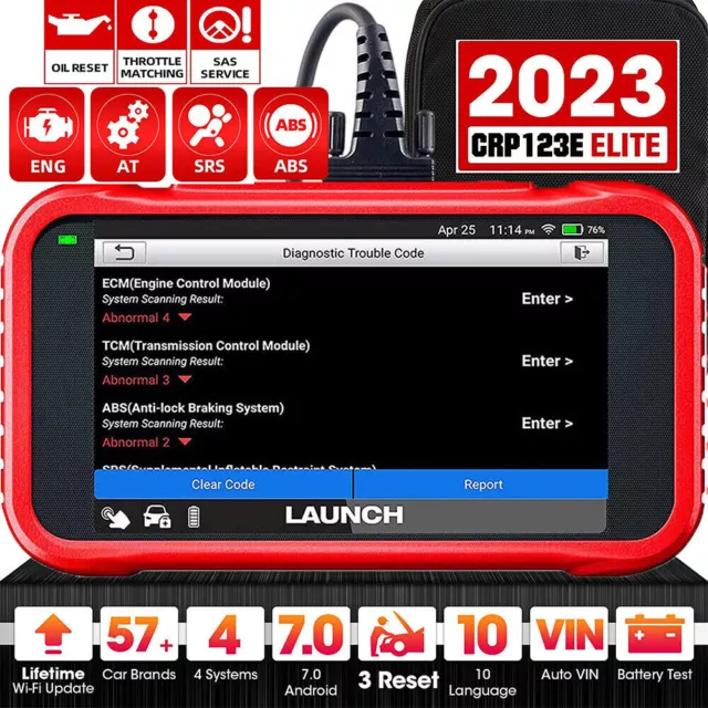  LAUNCH CRP129X Valise Diagnostic Auto OBD2 Scanner Outil de  Diagnostic Voiture Multimarque Moteur Transmission SRS ABS Français  Changable