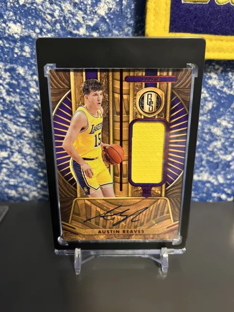 2021 - 22 Panini Gold Standard NBA Lakers Austin Reaves Rookie Auto Patch RPA RC