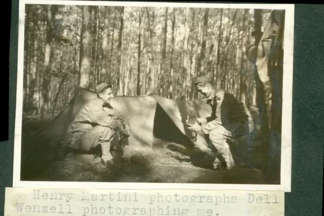 WWII 1942 52nd Chem Camp Pickett VA maneuvers Photo GI Dan Wenzell & me pup tent