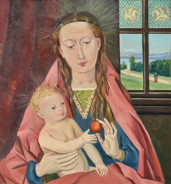 Hildegard Auer - Madonna mit Christus Kind  - Gemälde - Naive Malerei