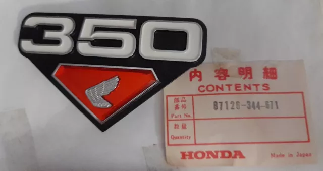 Honda Emblema etichetta x Moto Honda CB350 Cod.87126344671 nero/bianco/arancio