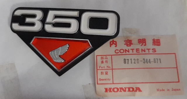 Honda Emblema etichetta x Moto Honda CB350 Cod.87126344671 nero/bianco/arancio
