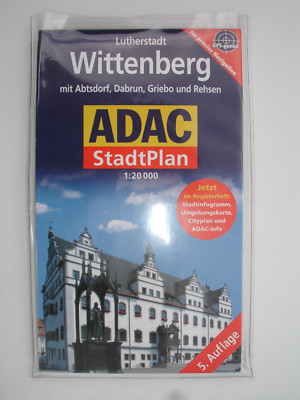 LUTHERSTADT WITTENBERG STADTPLAN mit Umgebungskarte und Registerheft
