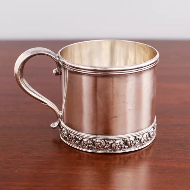 Tiffany Sterling Silver Cup / Mug #13737 Acanthus Band 1898-1902 Monogram Lela