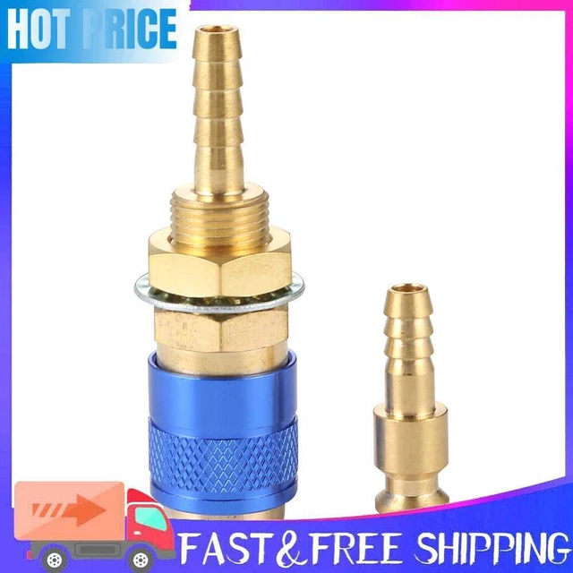 6mm Water Cooled Gas Adapter M6 Welding Torch Quick Hose Connector (Blue)