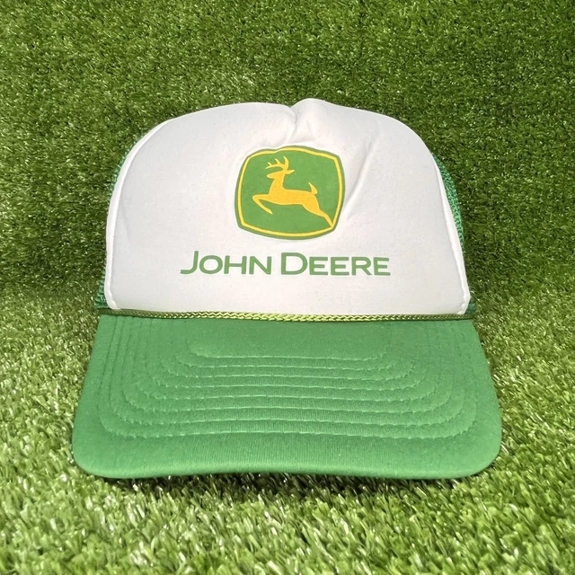Vintage John Deere Trucker Snapback Mesh Foam Nissun Rope Hat Cap Green Yellow