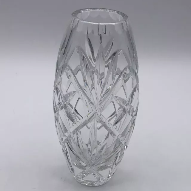 Bohemian Style Vase Clear Cylindrical Oval Czech Cut Crystal Vase (7510)