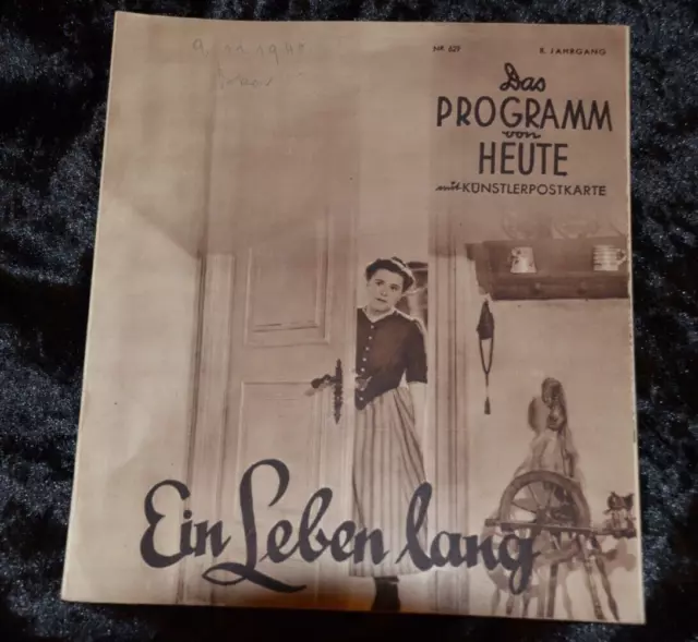 Pvh No. 629 Ein Leben Long Film Programme De Aujourd'Hui 1940 Paula Wesseley