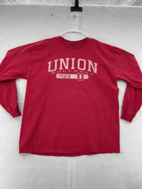 UNION COLLEGE BULLDOGS Shirt Adult XL Extra Large Red Long Sleeve Tee ...